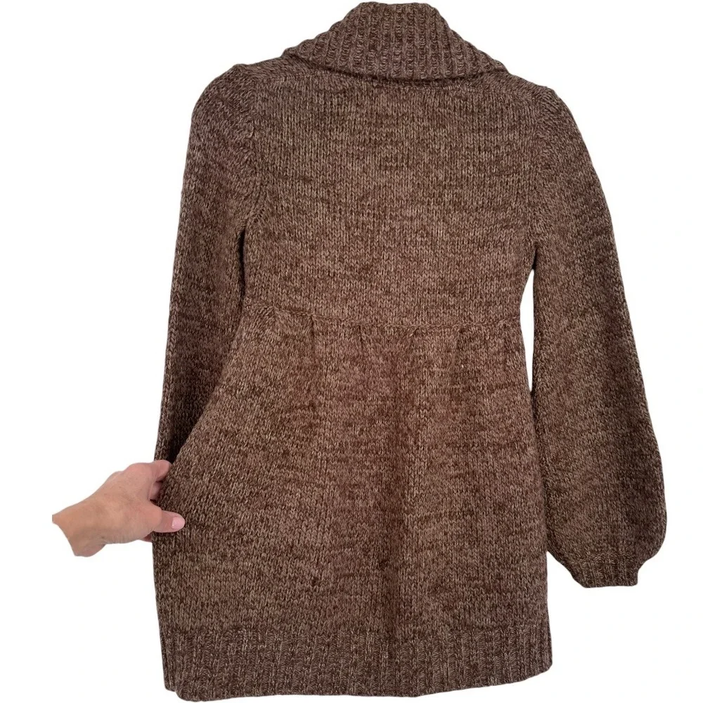 PANDEMONIUM Brown Wool Blend Shawl Collar Button Front Cardigan Sweater Sz Small